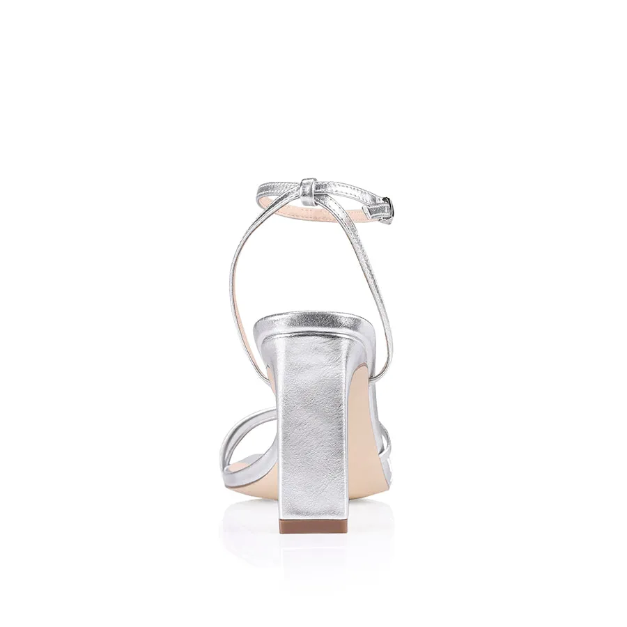 Kimmy Slim Riemchenpumps - Silber Glatt