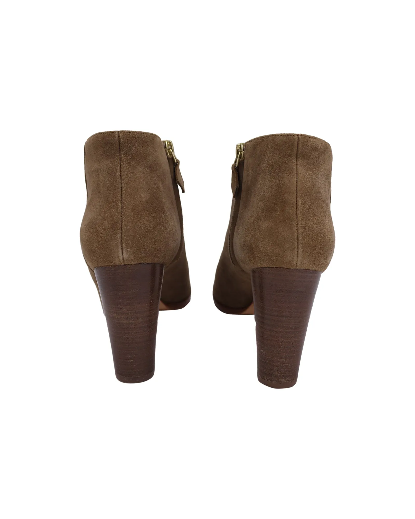 Manolo Blahnik Brusta Stiefeletten mit niedrigem Schaft in braunem Wildleder