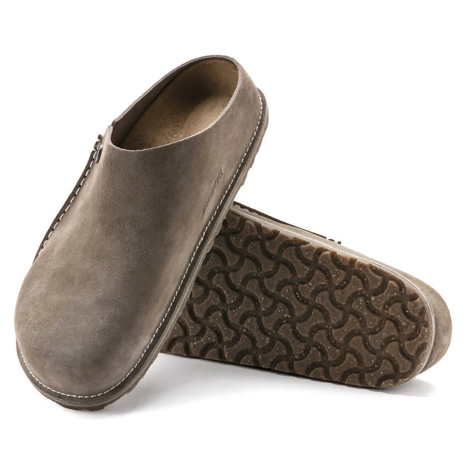 Herren Zermatt Original Fußbett Hausschuhe - Regular Fit in Grau Taupe
