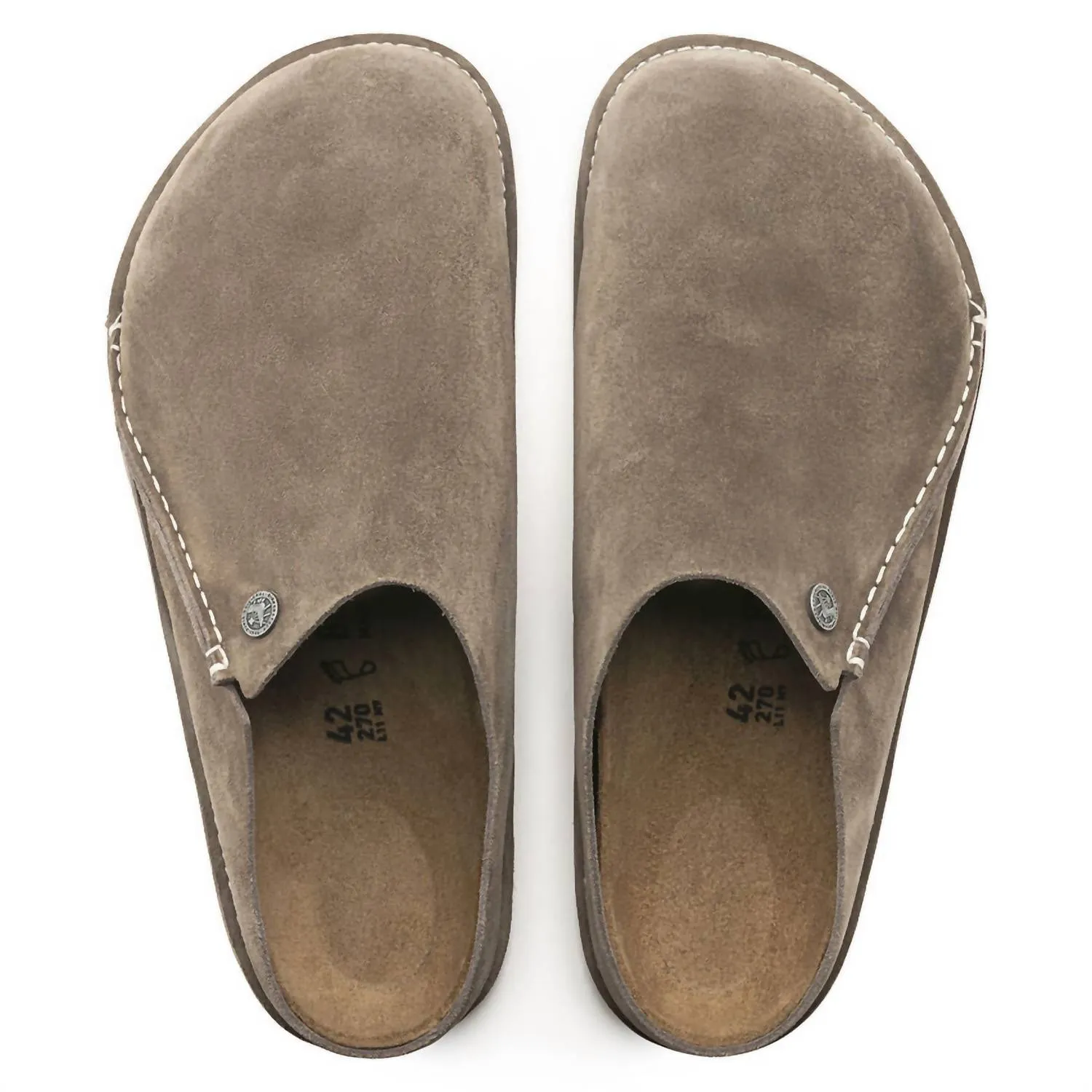 Herren Zermatt Original Fußbett Hausschuhe - Regular Fit in Grau Taupe