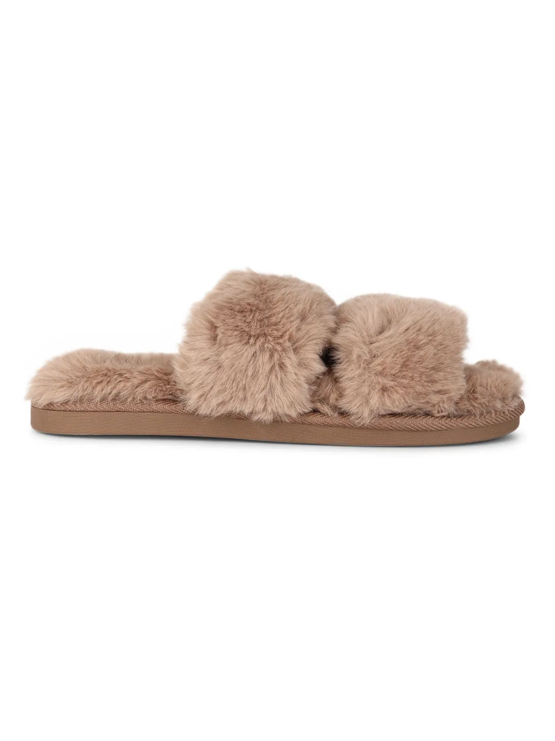 Mocha Pelz Winter Warme Bequeme Hausschuhe (TC-INDSLIP2-MOC)