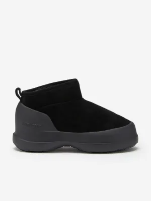 Moon Boot Kids Luna Low Stiefel in Wildleder in Schwarz