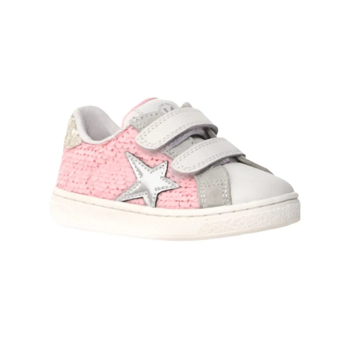 Naturino Mädchen (Größen 27-31) Pinn VL Platin/Grau/Rosa Pailletten Naturino Kinderschuhe