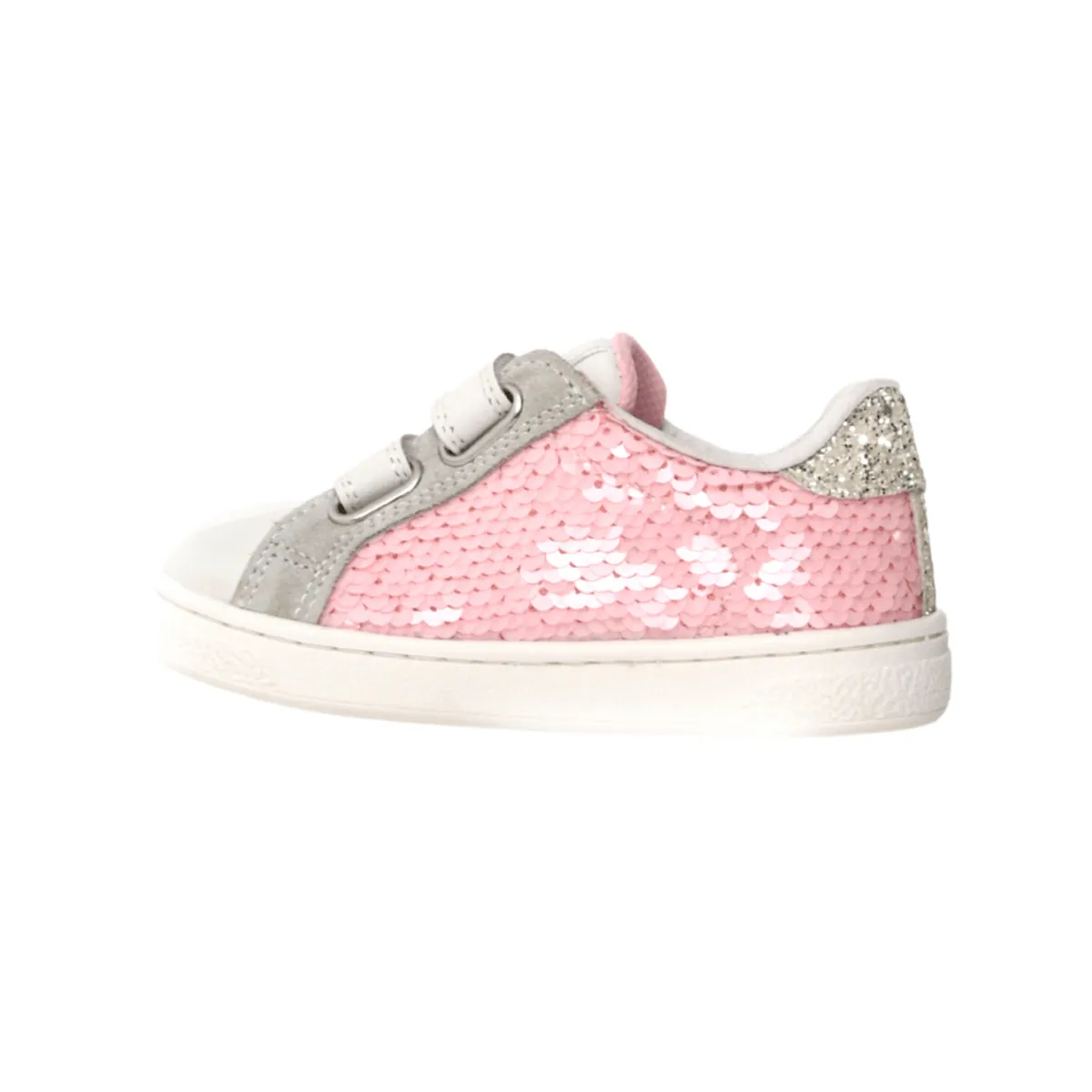 Naturino Mädchen (Größen 27-31) Pinn VL Platin/Grau/Rosa Pailletten Naturino Kinderschuhe