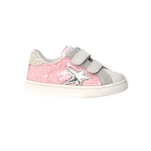 Naturino Mädchen (Größen 27-31) Pinn VL Platin/Grau/Rosa Pailletten Naturino Kinderschuhe
