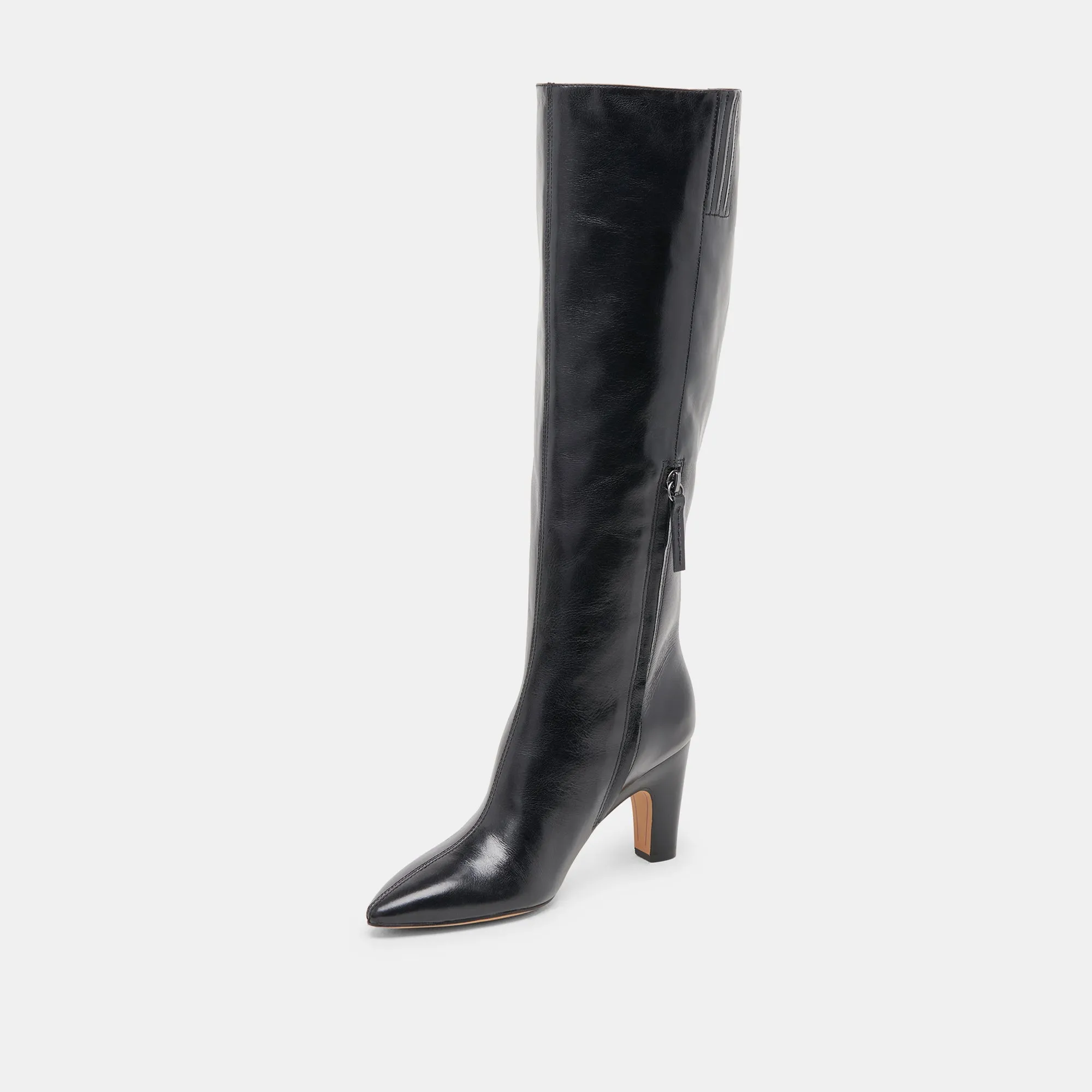 NELAS STIEFEL SCHWARZES LEDER