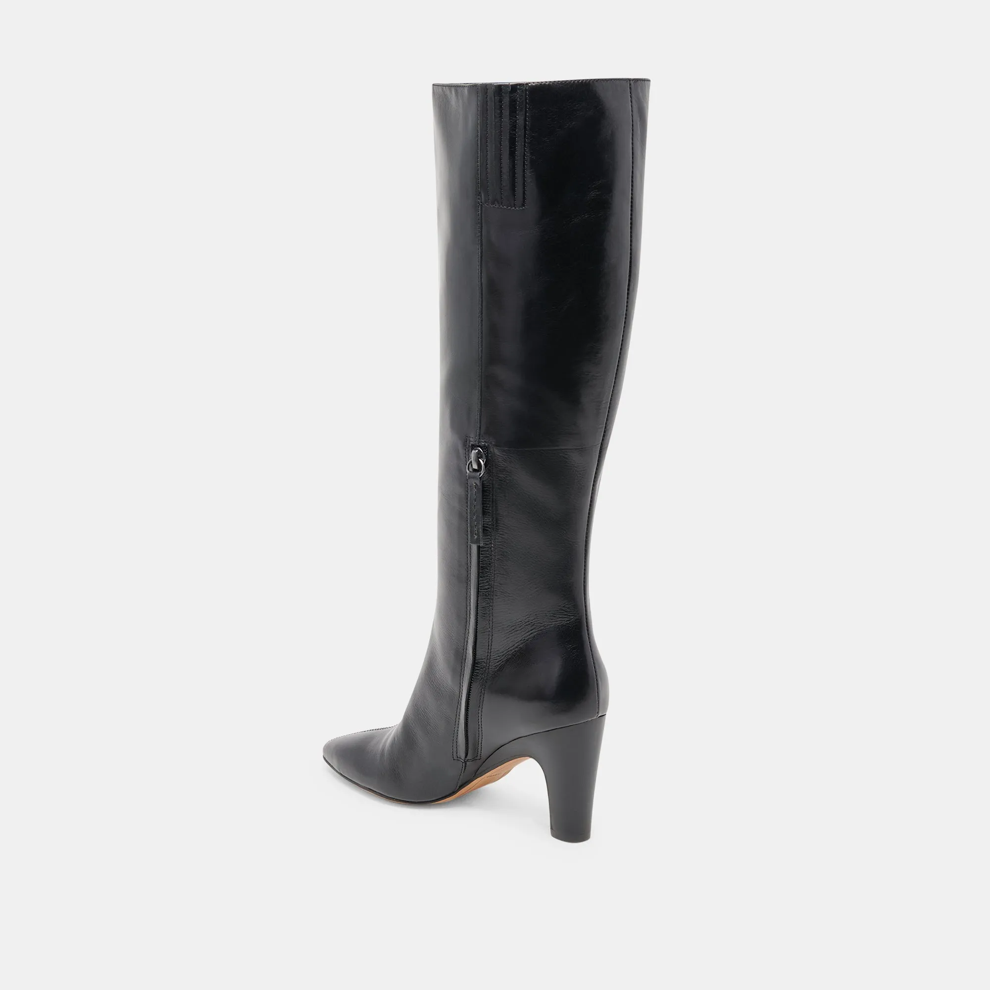 NELAS STIEFEL SCHWARZES LEDER