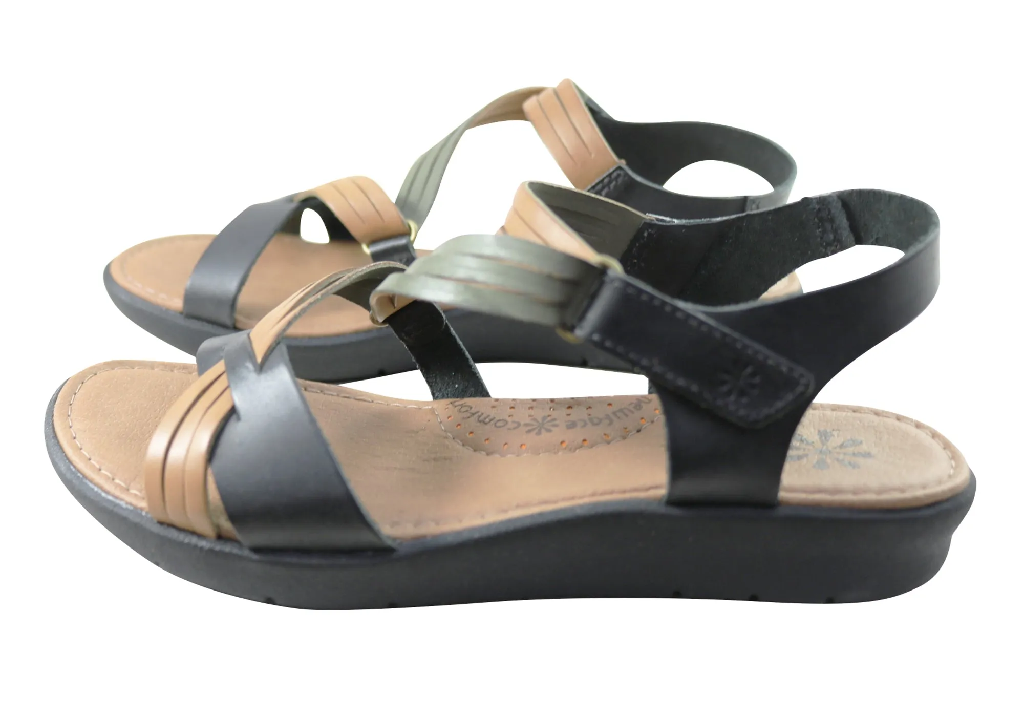 New Face Lottia Damen Bequeme Ledersandalen Hergestellt in Brasilien New Face Schuhe