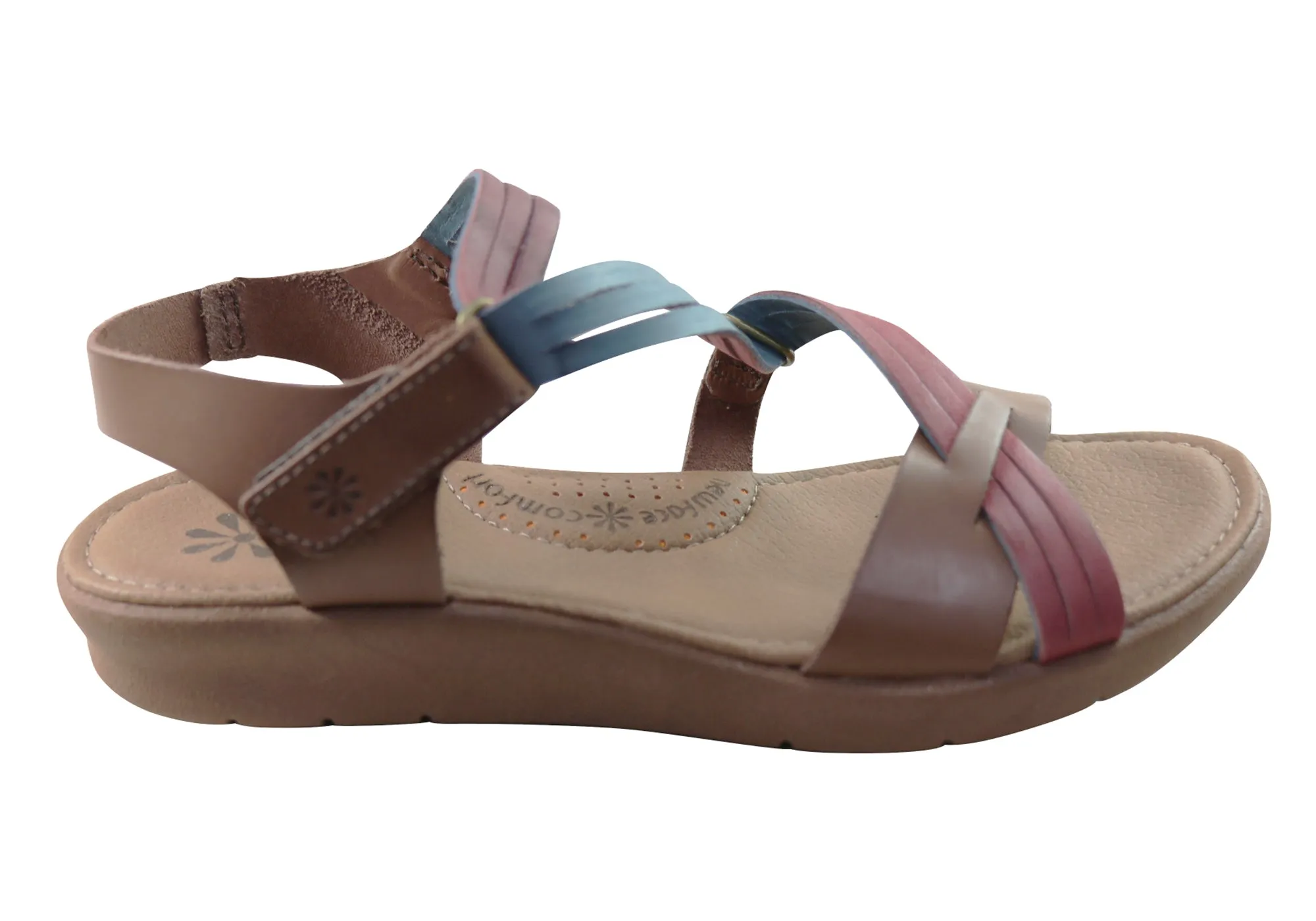 New Face Lottia Damen Bequeme Ledersandalen Hergestellt in Brasilien New Face Schuhe