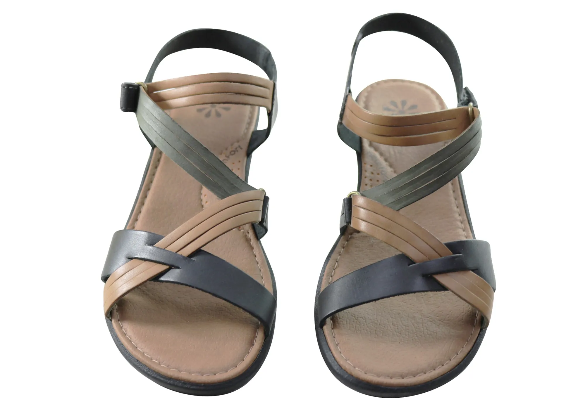 New Face Lottia Damen Bequeme Ledersandalen Hergestellt in Brasilien New Face Schuhe