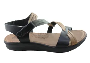 New Face Lottia Damen Bequeme Ledersandalen Hergestellt in Brasilien New Face Schuhe