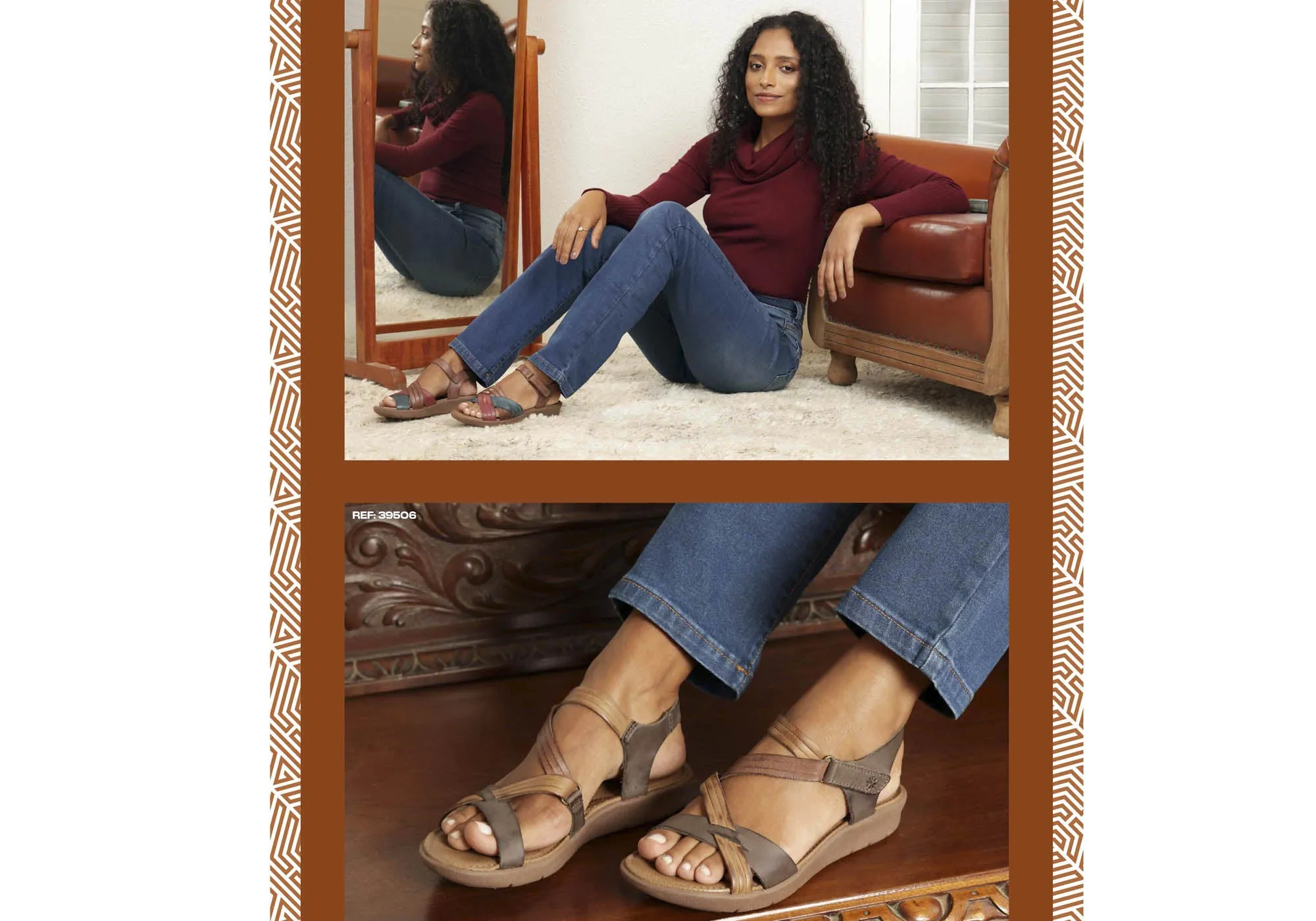New Face Lottia Damen Bequeme Ledersandalen Hergestellt in Brasilien New Face Schuhe