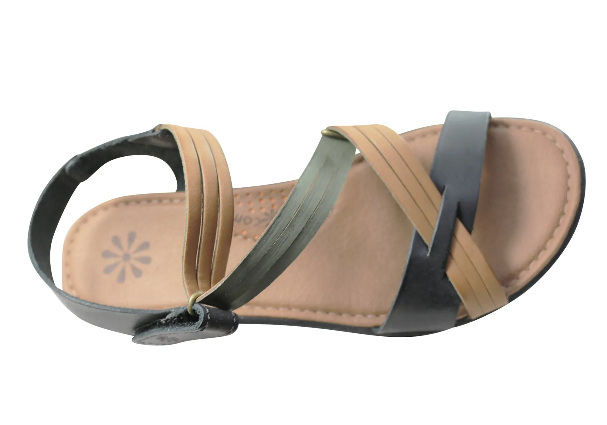 New Face Lottia Damen Bequeme Ledersandalen Hergestellt in Brasilien New Face Schuhe