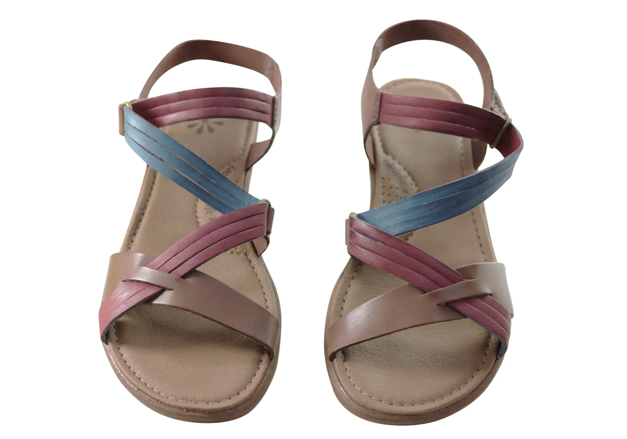 New Face Lottia Damen Bequeme Ledersandalen Hergestellt in Brasilien New Face Schuhe