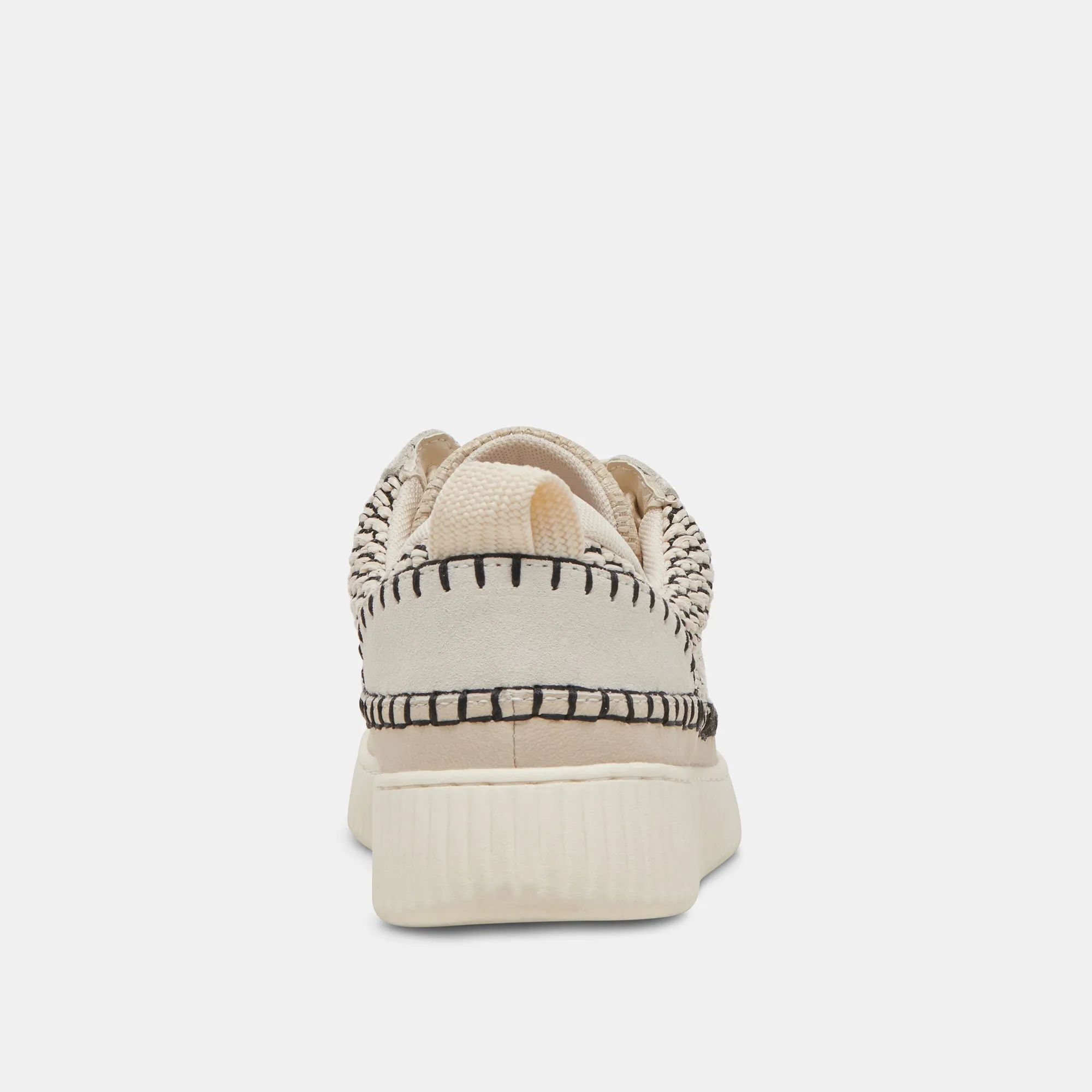 NICONA SNEAKERS SCHWARZ NATUR RAFFIA