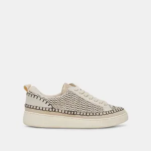 NICONA SNEAKERS SCHWARZ NATUR RAFFIA
