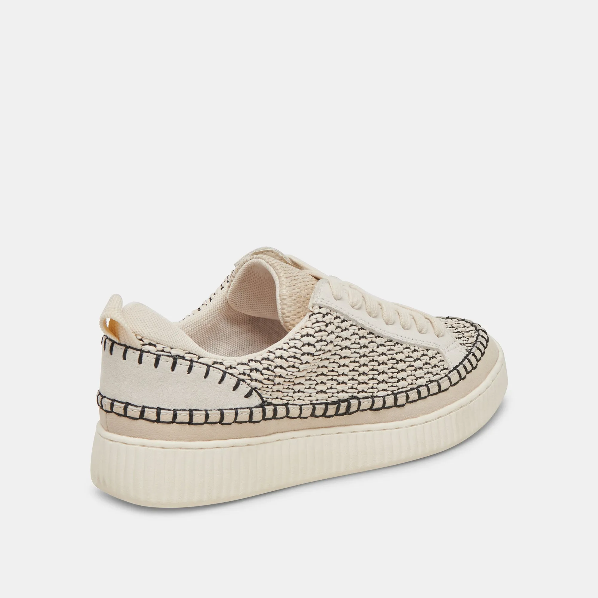 NICONA SNEAKERS SCHWARZ NATUR RAFFIA