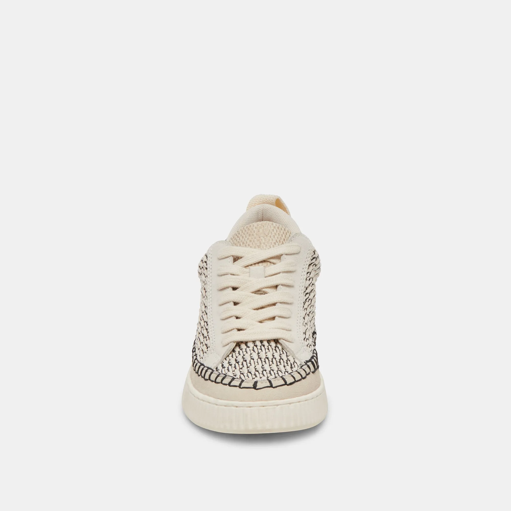 NICONA SNEAKERS SCHWARZ NATUR RAFFIA
