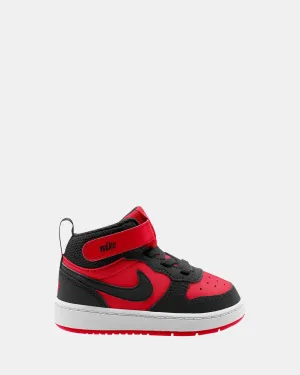 Nike Kinder-Schuhe Court Borough Mid 2 Kleinkind Univ Rot/Schwarz/Weiß