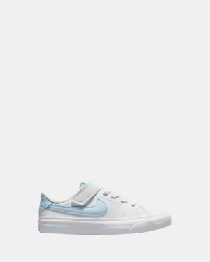 Nike Kinder Schuhe Court Legacy Vorschule Weiß/Blauer Schimmer/Segeltuch