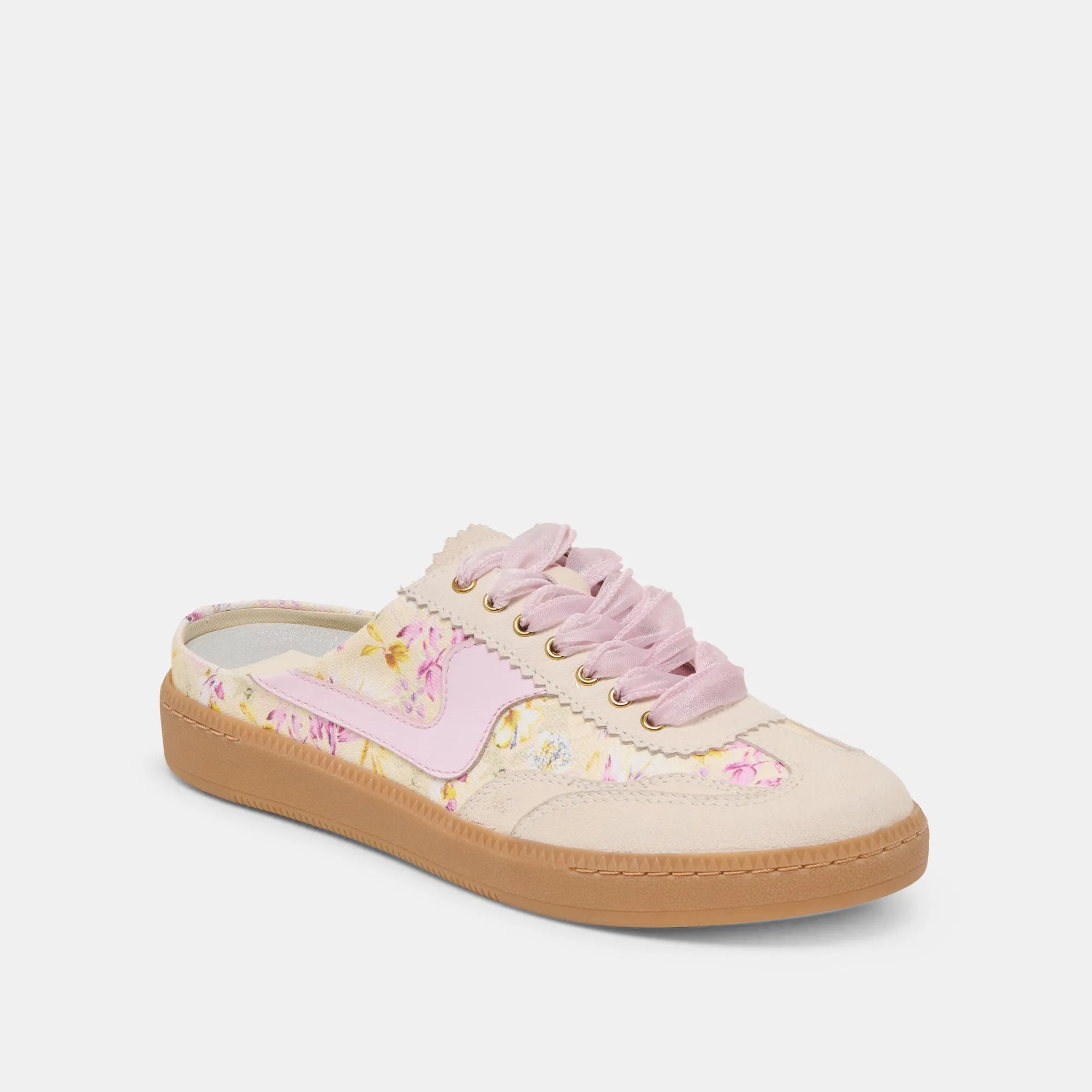 HINWEIS SLIDE SNEAKERS LILA BLUMENLEDER