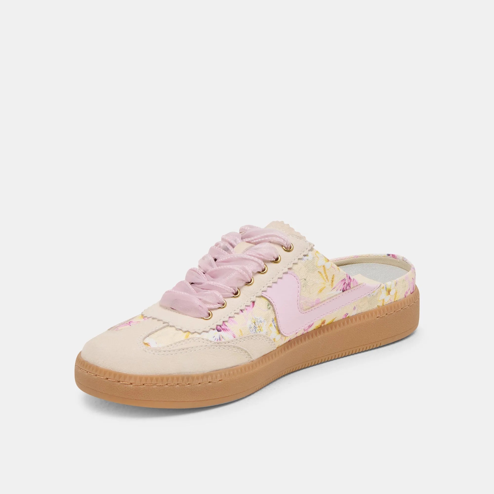 HINWEIS SLIDE SNEAKERS LILA BLUMENLEDER