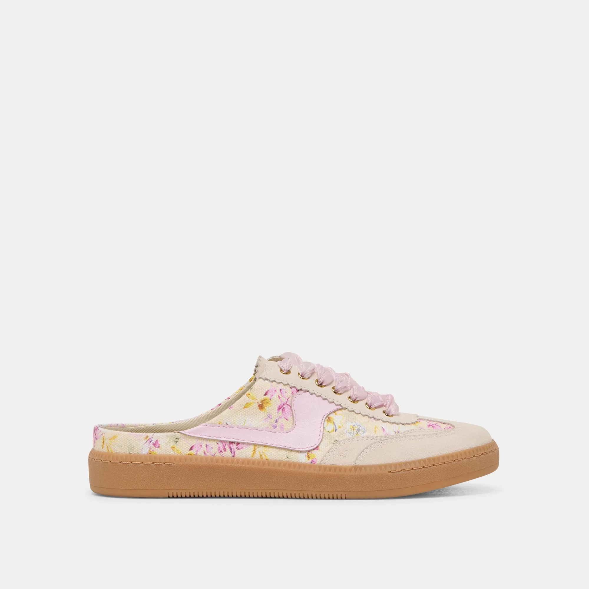 HINWEIS SLIDE SNEAKERS LILA BLUMENLEDER