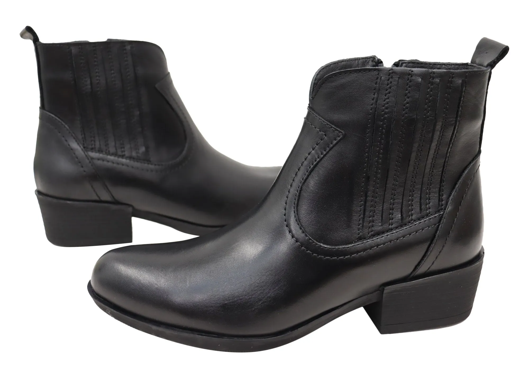 Orizonte Alotti Damen Europäische Bequeme Leder Knöchelstiefel Orizonte Schuhe