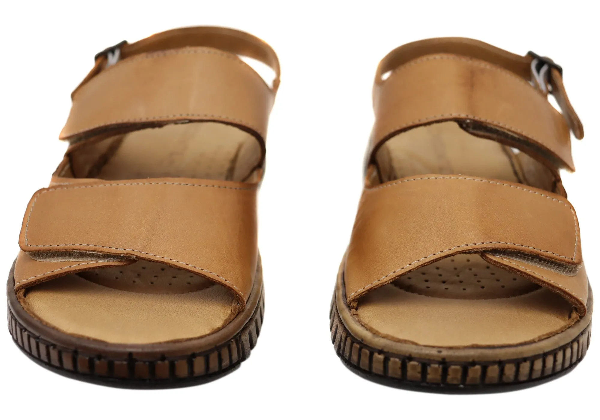 Orizonte Alvie Damen Bequeme Europäische Leder Sandalen Mit Verstellbarem Riemen Orizonte Schuhe