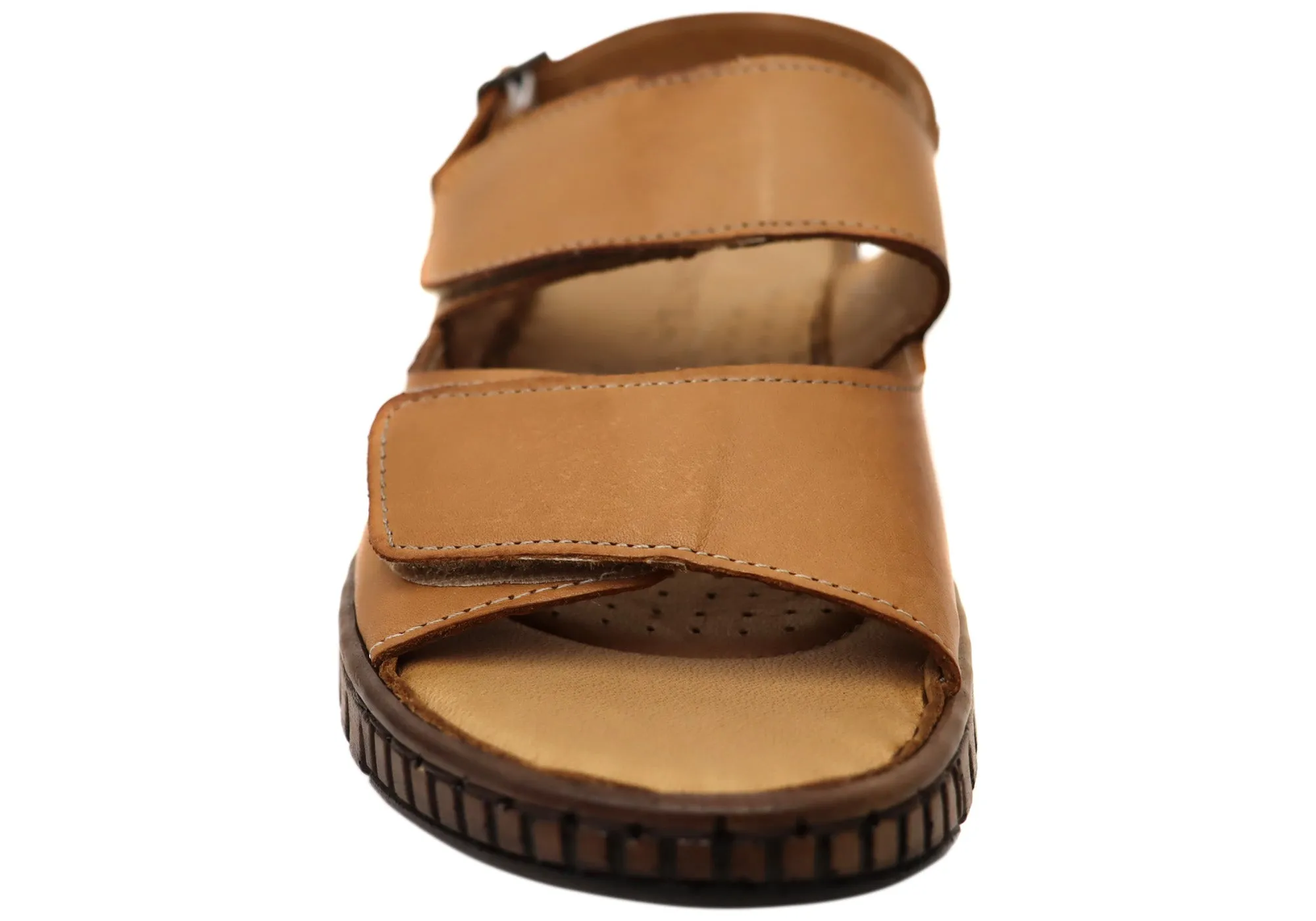 Orizonte Alvie Damen Bequeme Europäische Leder Sandalen Mit Verstellbarem Riemen Orizonte Schuhe