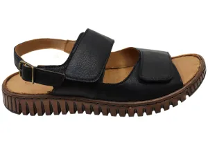 Orizonte Alvie Damen Bequeme Europäische Leder Sandalen Mit Verstellbarem Riemen Orizonte Schuhe