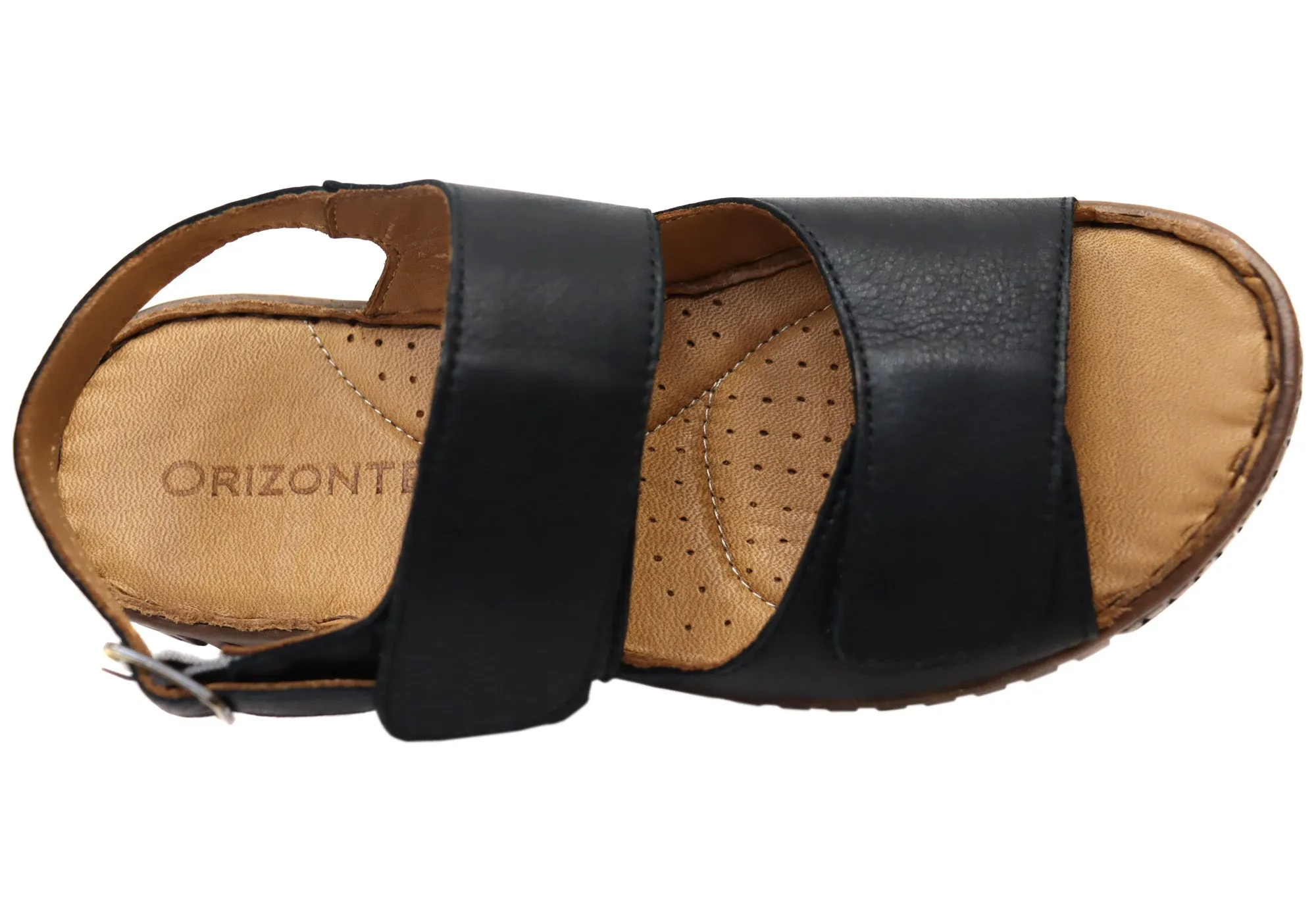 Orizonte Alvie Damen Bequeme Europäische Leder Sandalen Mit Verstellbarem Riemen Orizonte Schuhe