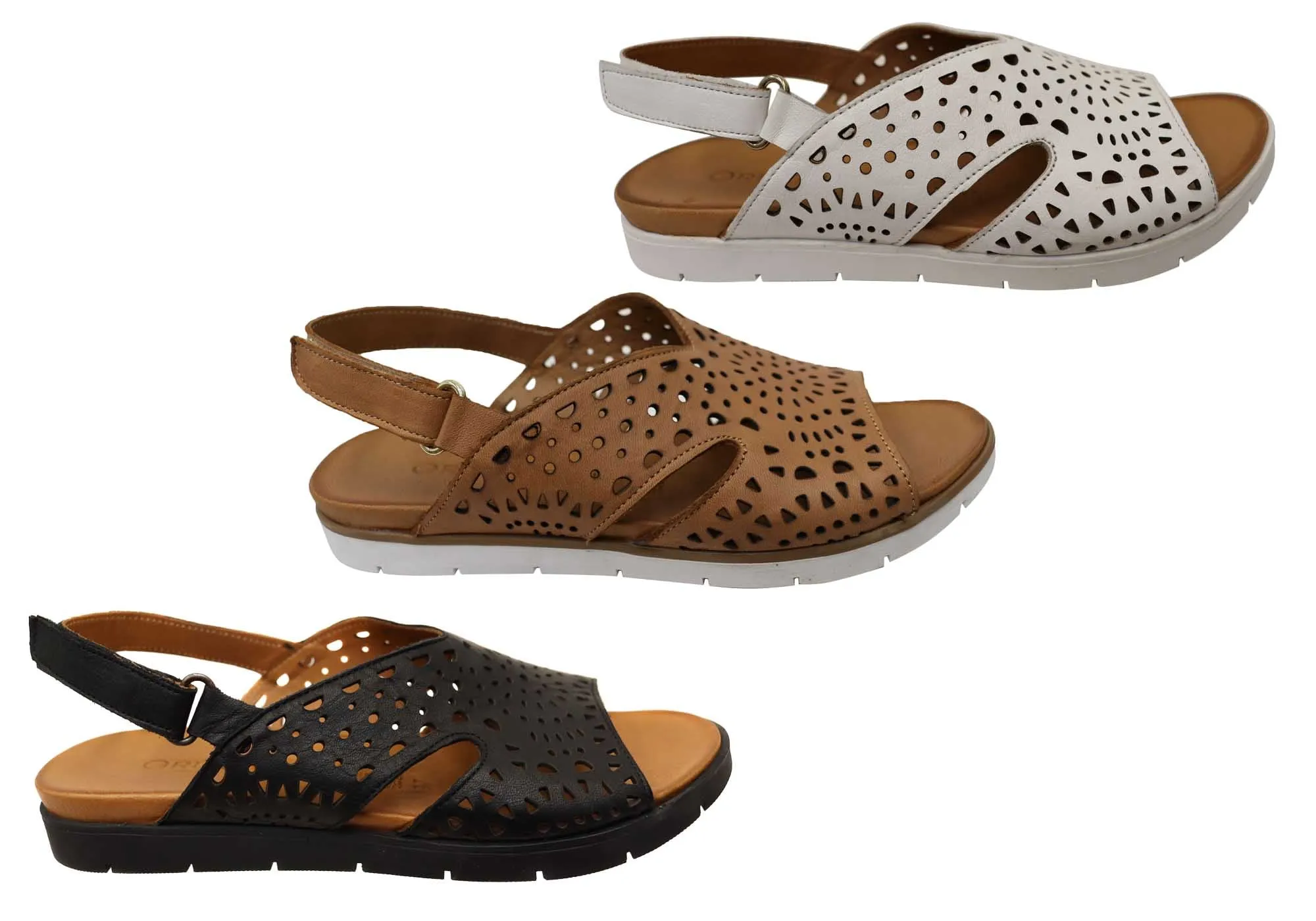 Orizonte Arkia Damen Bequeme Europäische Ledersandalen Orizonte Schuhe