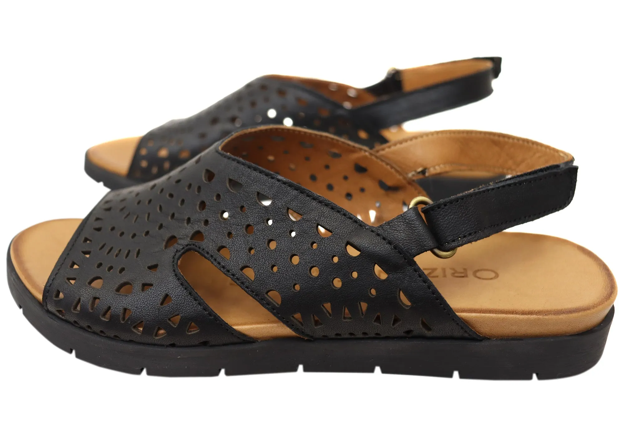 Orizonte Arkia Damen Bequeme Europäische Ledersandalen Orizonte Schuhe