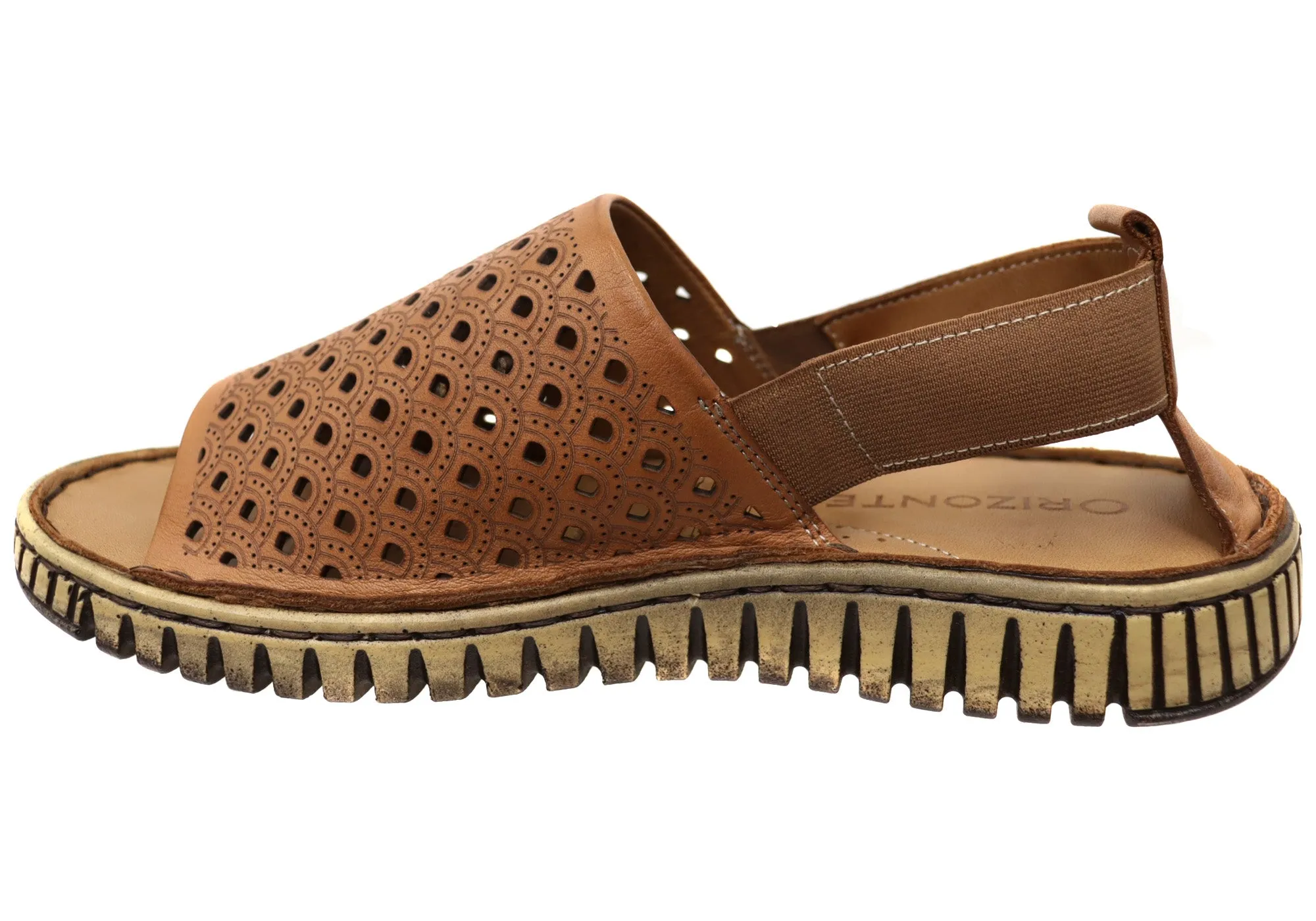 Orizonte Carnival Damen Bequeme Europäische Ledersandalen Orizonte Schuhe