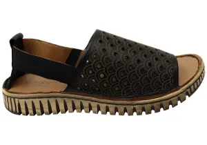 Orizonte Carnival Damen Bequeme Europäische Ledersandalen Orizonte Schuhe