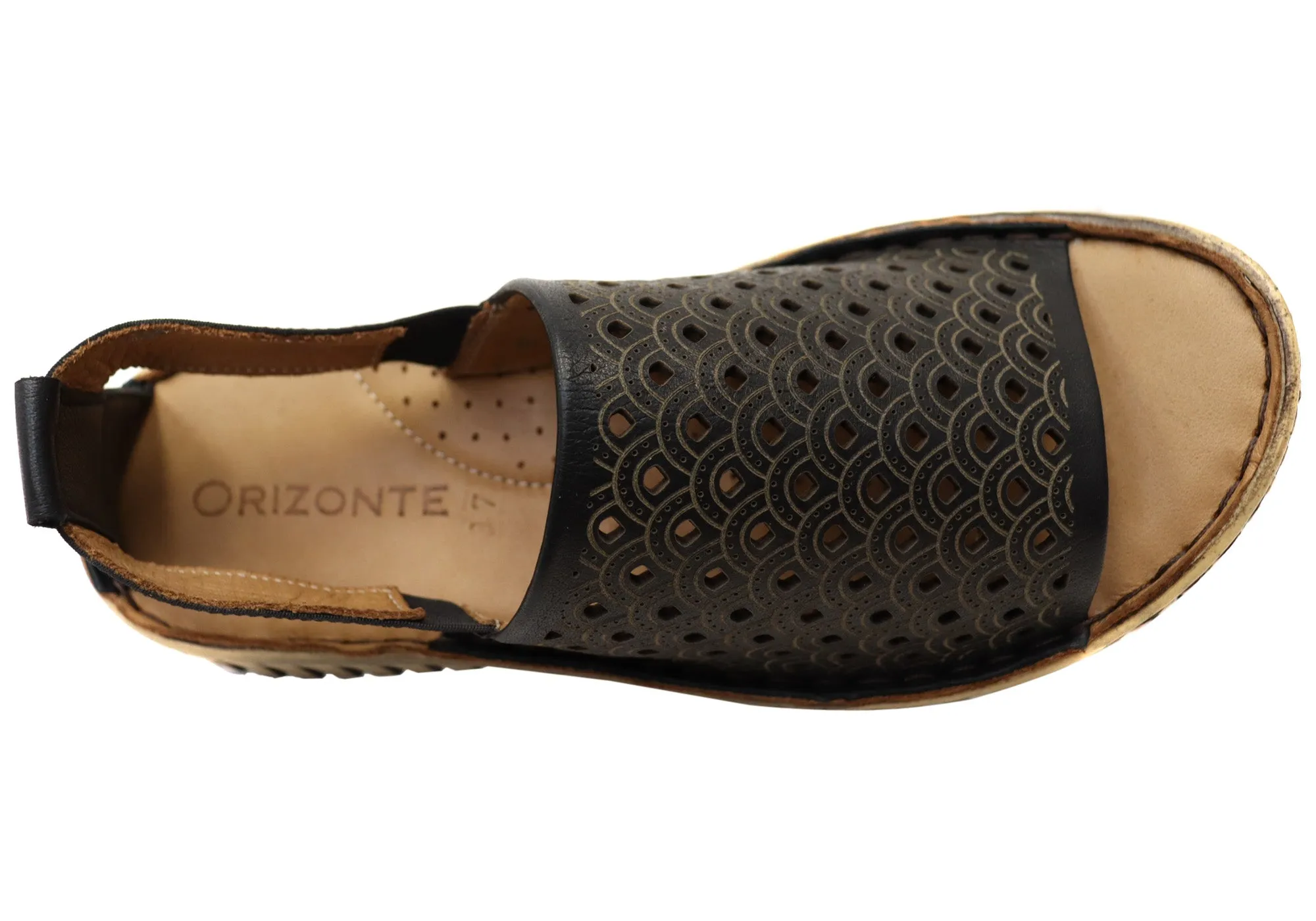 Orizonte Carnival Damen Bequeme Europäische Ledersandalen Orizonte Schuhe
