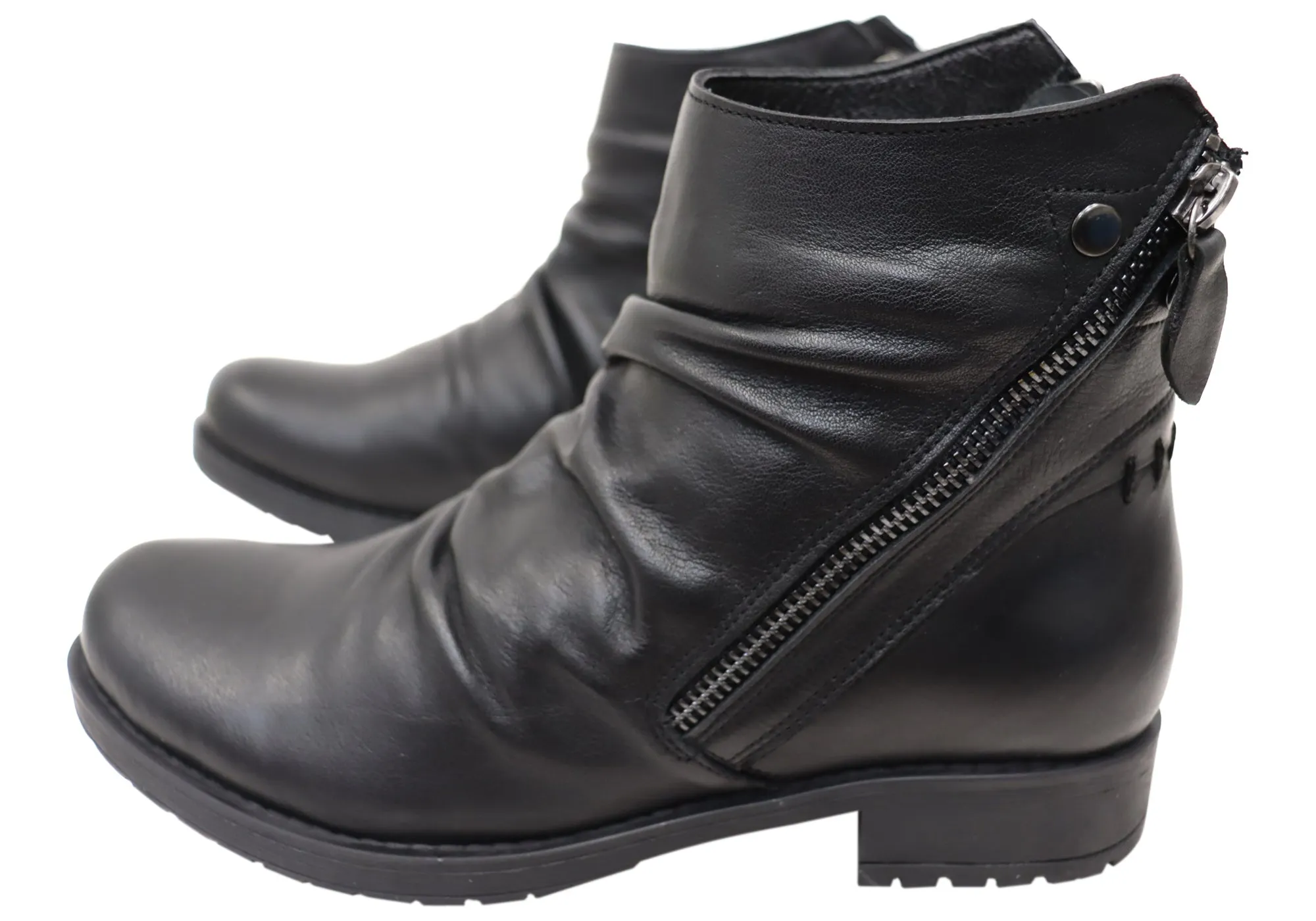 Orizonte Castle Damen Europäische Bequeme Leder Knöchelstiefel Orizonte Schuhe