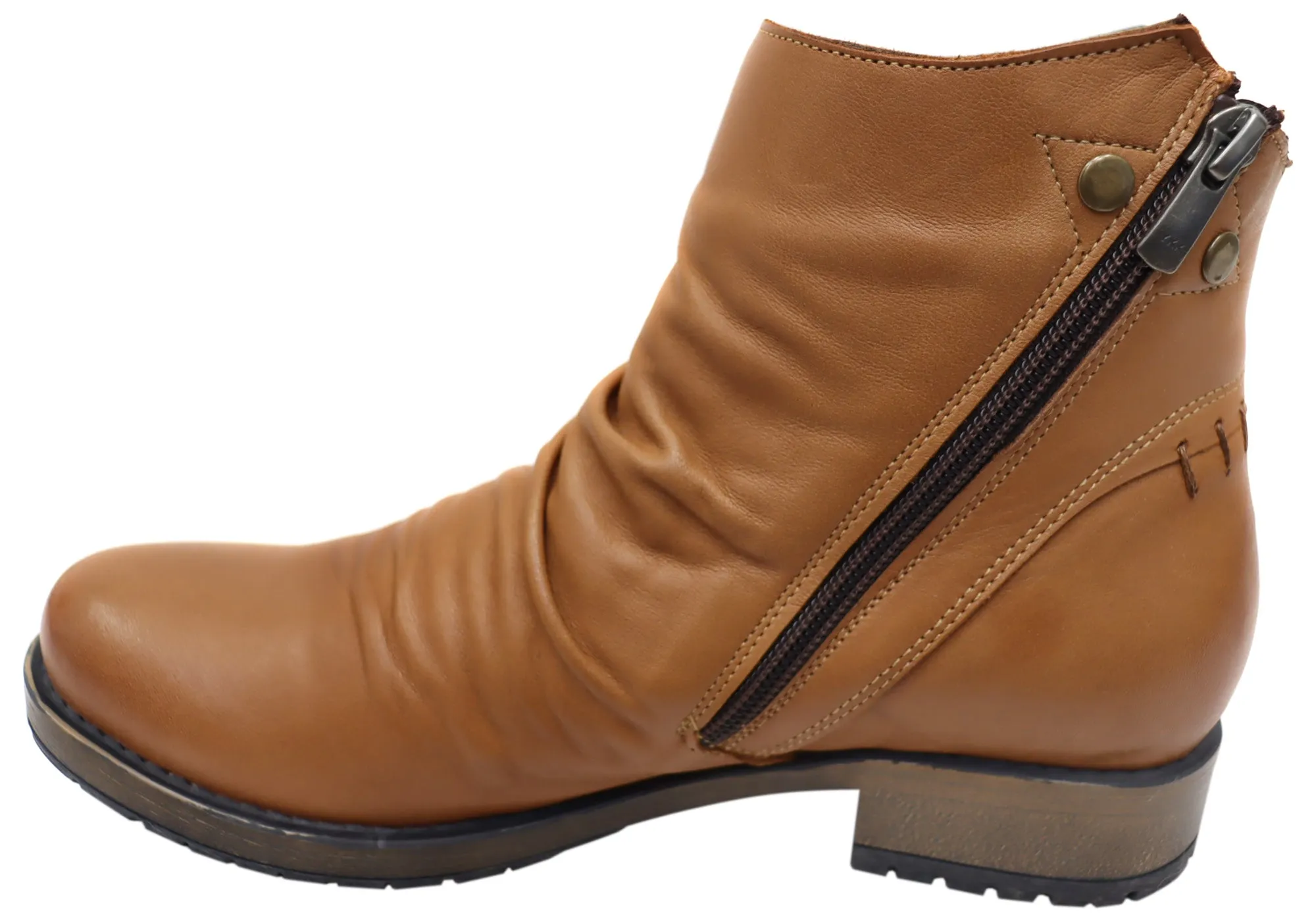 Orizonte Castle Damen Europäische Bequeme Leder Knöchelstiefel Orizonte Schuhe