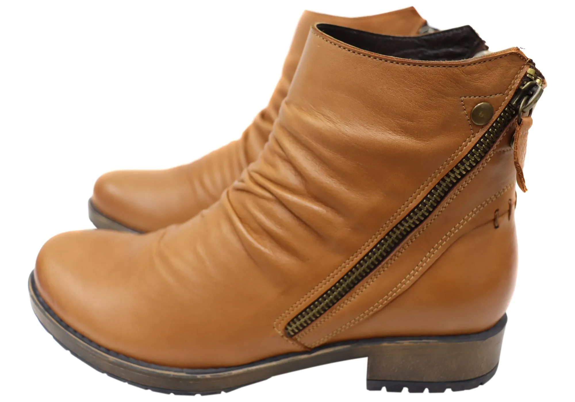 Orizonte Castle Damen Europäische Bequeme Leder Knöchelstiefel Orizonte Schuhe