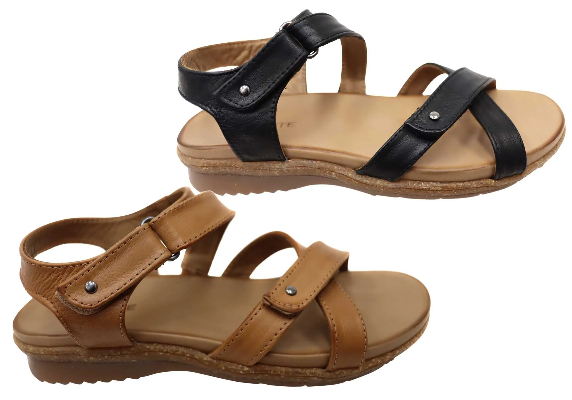 Orizonte Orbost Damen Bequeme Europäische Ledersandalen Orizonte Schuhe