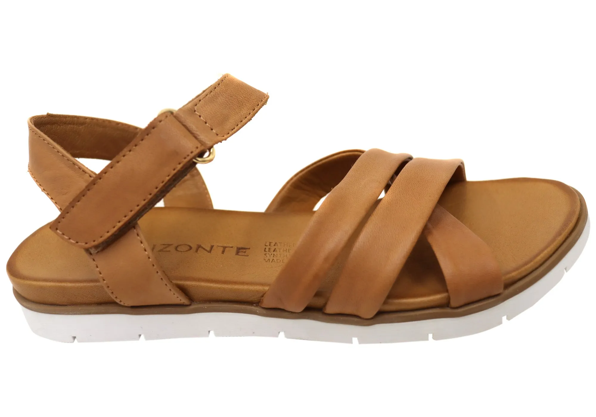 Orizonte Sangria Damen Bequeme Europäische Ledersandalen Orizonte Schuhe
