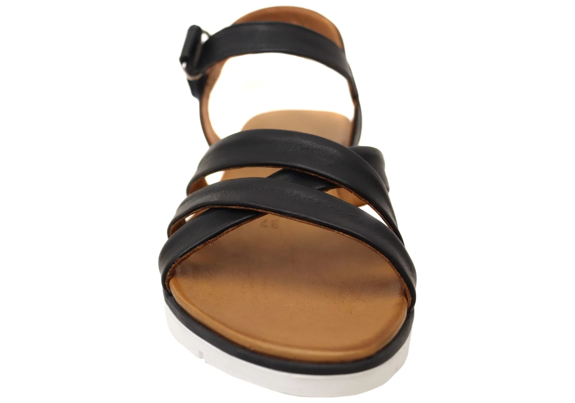 Orizonte Sangria Damen Bequeme Europäische Ledersandalen Orizonte Schuhe