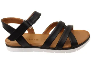 Orizonte Sangria Damen Bequeme Europäische Ledersandalen Orizonte Schuhe