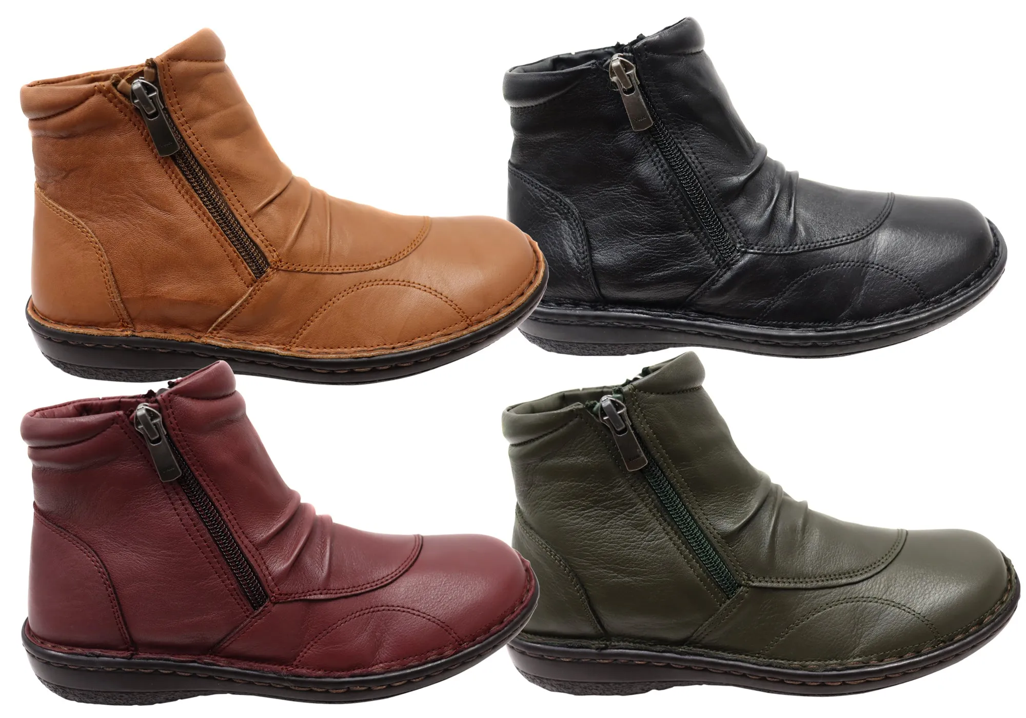 Orizonte Talun Damen Europäische Bequeme Leder Knöchelstiefel Orizonte Schuhe