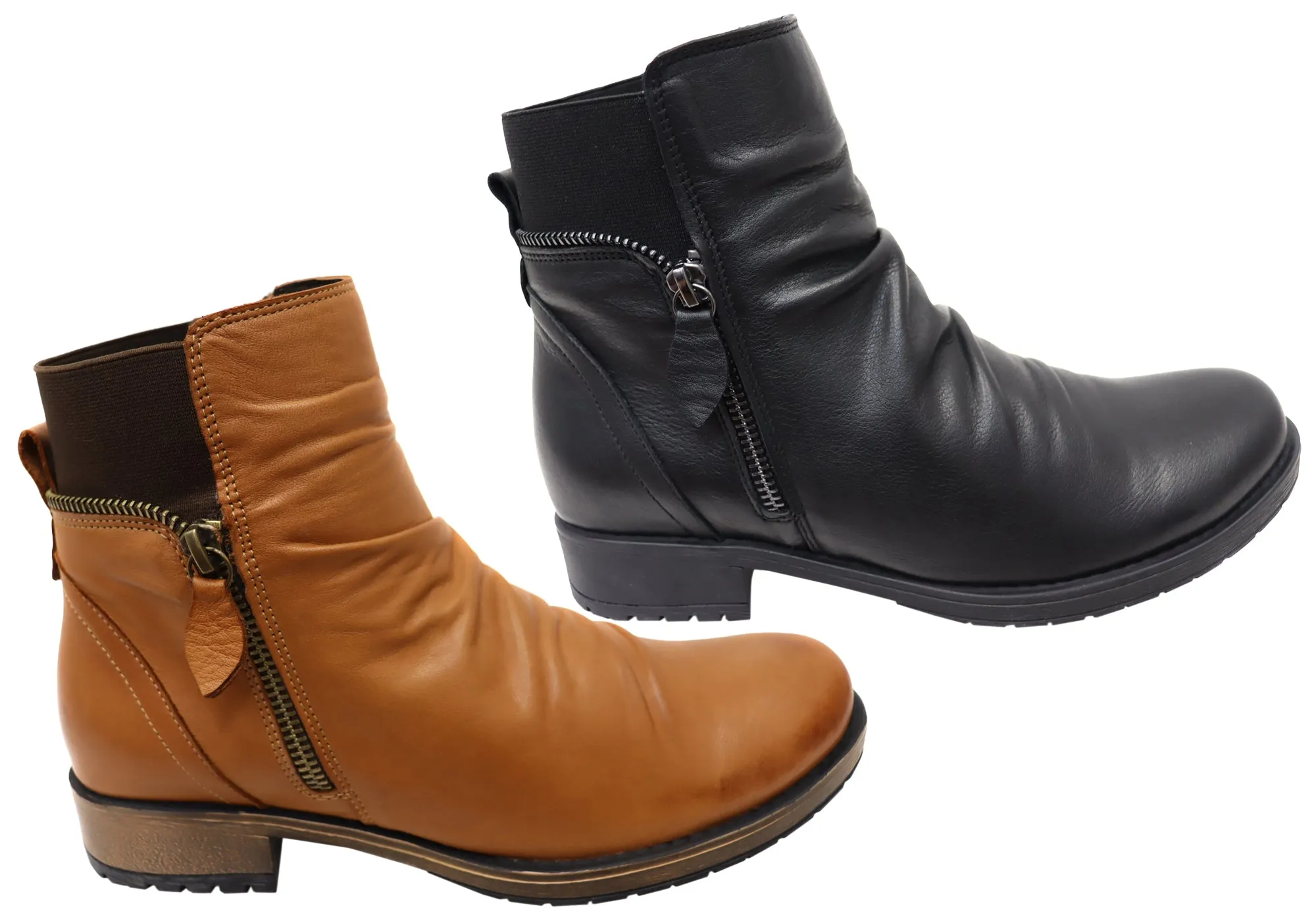 Orizonte Village Damen Europäische Bequeme Leder Knöchelstiefel Orizonte Schuhe