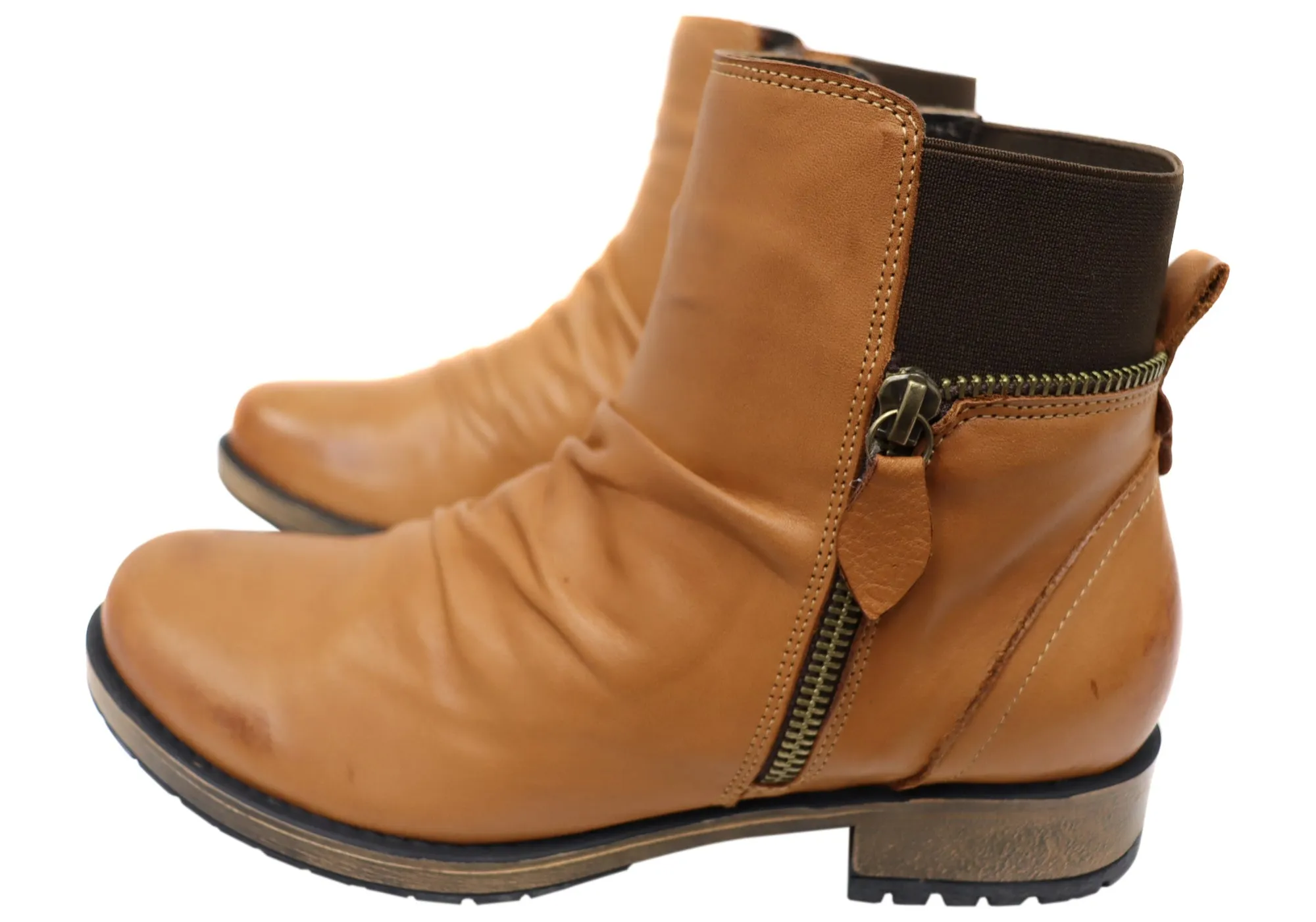 Orizonte Village Damen Europäische Bequeme Leder Knöchelstiefel Orizonte Schuhe
