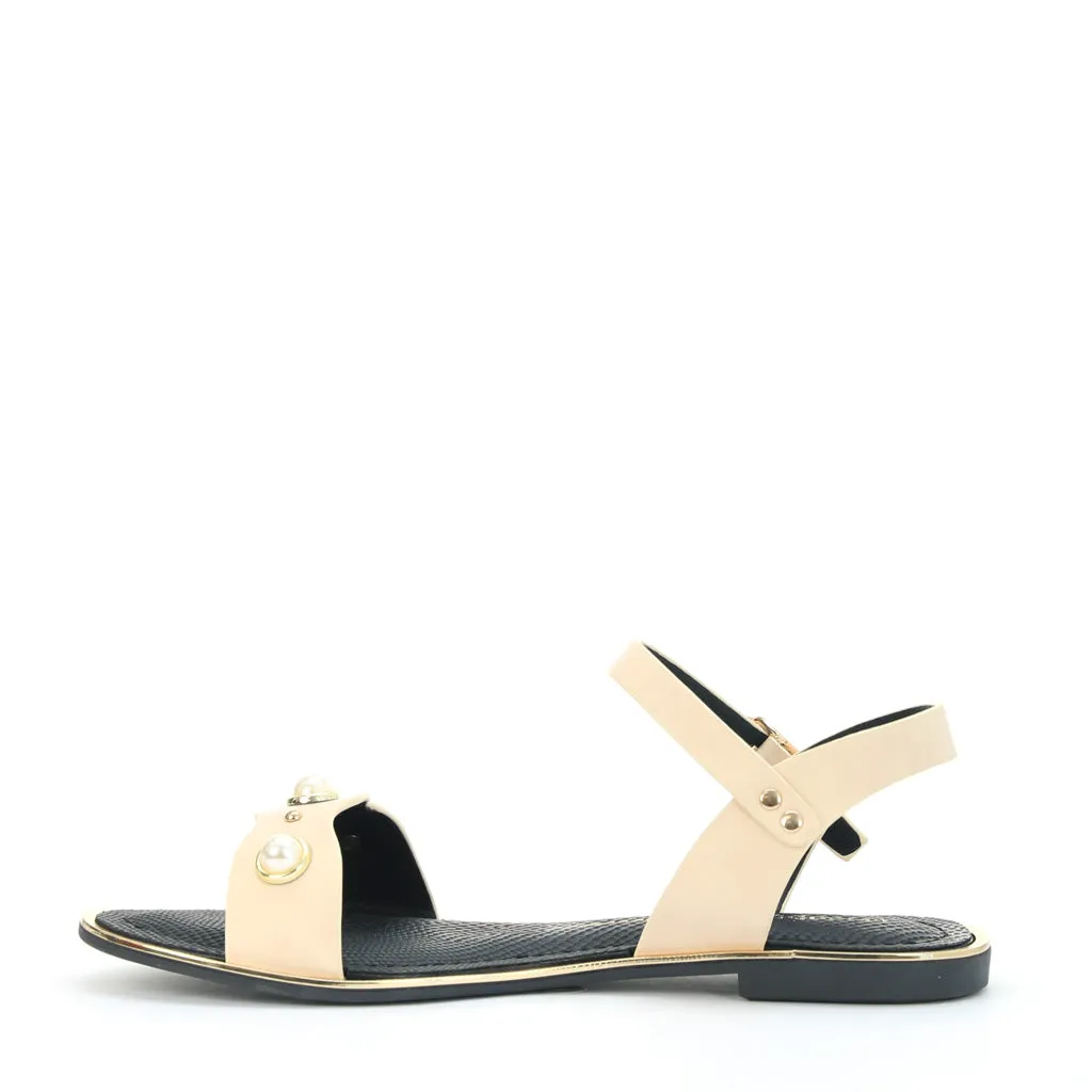 Perlen-Sandalen mit Knöchelriemen