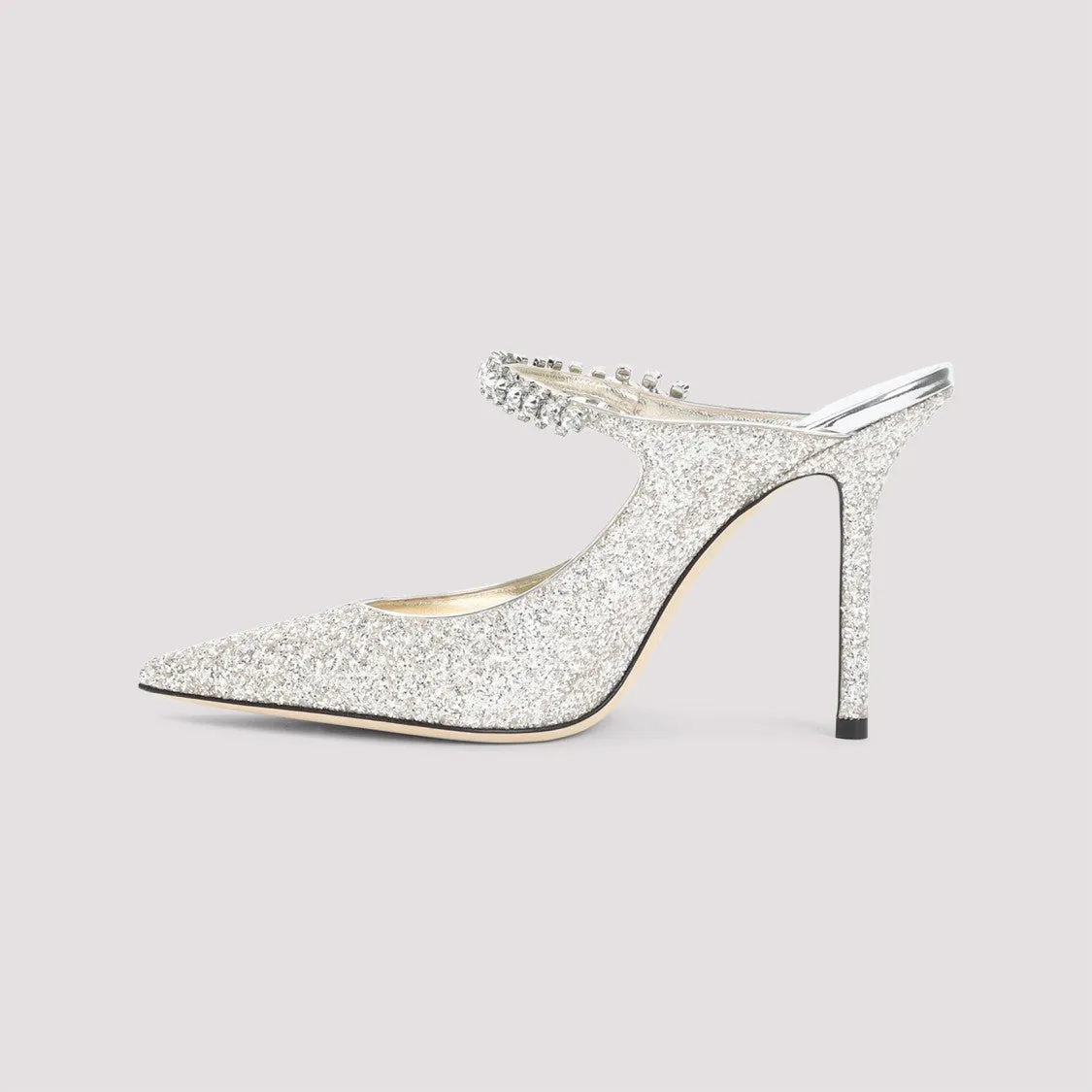Spitze Metallische Lederschlappen Schuhe_Jimmy-Choo