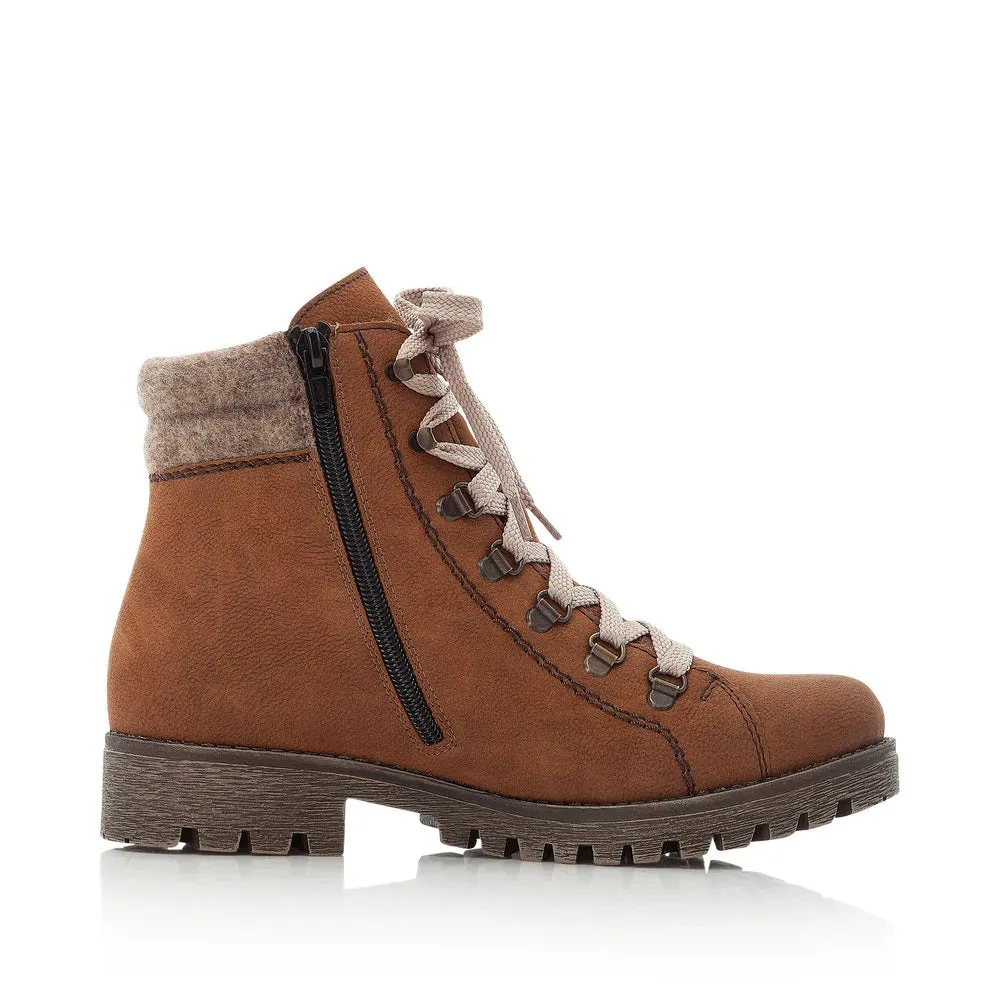 Rieker Schuhe 785F8-22 Braune Knöchelriemen/Reißverschluss RTex